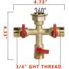 imageHQMPC Hose Splitter  HeavyDuty Brass Garden Faucet Connector Garden Hose Splitter 4 Way 34quot GHT Thread Red Handle3 Way Hose Splitter