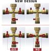 imageHQMPC Hose Splitter  HeavyDuty Brass Garden Faucet Connector Garden Hose Splitter 4 Way 34quot GHT Thread Red Handle3 Way Hose Splitter