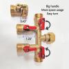 imageHQMPC Hose Splitter  HeavyDuty Brass Garden Faucet Connector Garden Hose Splitter 4 Way 34quot GHT Thread Red Handle4 Way Hose Splitter
