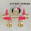 imageHQMPC Hose Splitter  HeavyDuty Brass Garden Faucet Connector Garden Hose Splitter 4 Way 34quot GHT Thread Red Handle4 Way Hose Splitter