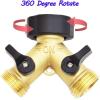 imageHQMPC Hose Splitter 2 Way Brass Y Valve 34quot GHT Thread Extra 4 Pressure WashersY Splitter 1Pc