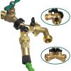 imageHQMPC Hose Splitter 2 Way Brass Y Valve 34quot GHT Thread Extra 4 Pressure WashersY Splitter 1Pc