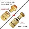 imageHQMPC No Pb Garden Hose Quick Connect Brass Hose Quick Connect Hose Quick Connect Fittings Water Hose Connectors 34quot GHT 2 SETSLead Free 2SETS