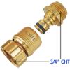 imageHQMPC No Pb Garden Hose Quick Connect Brass Hose Quick Connect Hose Quick Connect Fittings Water Hose Connectors 34quot GHT 2 SETSLead Free 4SETS