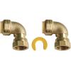 imageHQMPC Push Elbow Coupling with Union 34quotX34quot 2Pcs PushtoConnect Plumbing Fittings Brass Pipe Connector Fittings for Copper PEX CPVC2