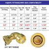 imageHQMPC Push Elbow Coupling with Union 34quotX34quot 2Pcs PushtoConnect Plumbing Fittings Brass Pipe Connector Fittings for Copper PEX CPVC6