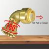 imageHQMPC Push Elbow Coupling with Union 34quotX34quot 2Pcs PushtoConnect Plumbing Fittings Brass Pipe Connector Fittings for Copper PEX CPVC6