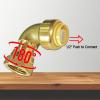 imageHQMPC Push Elbow Coupling with Union 34quotX34quot 2Pcs PushtoConnect Plumbing Fittings Brass Pipe Connector Fittings for Copper PEX CPVC6