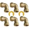 imageHQMPC Push Elbow Coupling with Union 34quotX34quot 2Pcs PushtoConnect Plumbing Fittings Brass Pipe Connector Fittings for Copper PEX CPVC6
