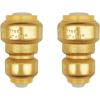 imageHQMPC Push Fit PEX Fittings Straight Coupling 12quotx1 PushtoConnect Copper CPVC No lead Brass Plumbing Fittings 6PCS 12quotx1quot2