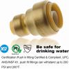 imageHQMPC Push Fit PEX Fittings Straight Coupling 12quotx1 PushtoConnect Copper CPVC No lead Brass Plumbing Fittings 6PCS 12quotx1quot2