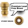 imageHQMPC Push Fit PEX Fittings Straight Coupling 12quotx1 PushtoConnect Copper CPVC No lead Brass Plumbing Fittings 6PCS 12quotx1quot2