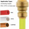 imageHQMPC Push Fit PEX Fittings Straight Coupling 12quotx1 PushtoConnect Copper CPVC No lead Brass Plumbing Fittings 6PCS 12quotx1quot6
