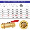 imageHQMPC PushFit Full Port Ball Valve Pex Pushed Ball Valve Water Shut Off Valve Plubing Pex Push In Ball Valves PushtoConnect PEX Copper CPVC 34quotx34quot 1 Pack2
