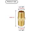 imageHQMPC Solid Brass Pipe Fitting Male Pipe Hex Nipple Gas Connect Adapter Brass Union Coupler Adapter Gas x Flare Fittings 14quotNPT 12Pcs12