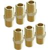 imageHQMPC Solid Brass Pipe Fitting Male Pipe Hex Nipple Gas Connect Adapter Brass Union Coupler Adapter Gas x Flare Fittings 14quotNPT 12Pcs6