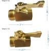 imageHQMPC Super Heavy Duty 34quot Brass Shut Off Valve Garden Hose Shut Off Valve Garden Hose Connector1 Set