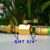 imageHQMPC Super Heavy Duty 34quot Brass Shut Off Valve Garden Hose Shut Off Valve Garden Hose Connector1 Set
