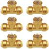 imagePex Fittings Tee Female 12quot Push Fit Female Plumbing Tee No Lead PushtoConnect Plumbing Fittings Brass Pipe Connector T Fitting for Copper PEX CPVC 2Pcs6