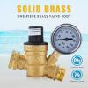 imageWater Pressure Regulator Valve 34quot NH Brass Leadfree Adjustable Water Pressure Reducer with Gauge for RV Camper and Inlet Screened Filter