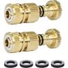 imageHQMPC 2 Sets Garden Hose Adapter Drip Irrigation Tubing To Garden hose connector Water hose connect 12 Inch Barb Quick Coupler To 34quot GHT Female Garden Hose Adapter For 58quotID Garden Hose Or Tubing