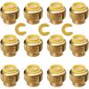 imageHQMPC 34quot Push Fit PEX End Cap PushtoConnect Brass Plumbing Fittings No Lead Brass Plumbing Fittings with Disconnect Clip for Copper CPVC 2Pcs12