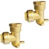imageHQMPC 90 Degree Drop Ear Elbow Push Fit Plumbing Fittings 2Pcs PushtoConnect No Lead Brass PEX Fittings for PERT CPVC Pipe 12quot Push Fit x 12quot NPT Female Adapter with Disconnect Clip2