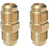 imageHQMPC Brass Fitting Gas Connector Gas Adapter Union Brass Tube Coupler Pipe Flare Fitting 38quot FlareX38quot Flare 6Pcs2