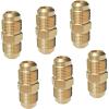 imageHQMPC Brass Fitting Gas Connector Gas Adapter Union Brass Tube Coupler Pipe Flare Fitting 38quot FlareX38quot Flare 6Pcs6