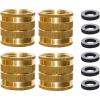 imageHQMPC Brass Garden Hose Connectors Double Female Swivel Hose Connectors Garden Hose Adapters 34 Inch GHT Brass Connector 4 Pieces4 SETS WIVEL