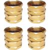 imageHQMPC Brass Garden Hose Connectors Double Female Swivel Hose Connectors Garden Hose Adapters 34 Inch GHT Brass Connector 4 PiecesHEX 4 SETS