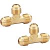 imageHQMPC Brass Tube Tee Gas Fitting Gas Connector Flare Fitting Brass Tee 12quotFlare 6Pcs2