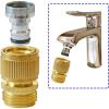 imageHQMPC Faucet To Hose Adapter Kitchen Snap Coupling Adapter Washing Machine Quick Connect Dishwasher Snap Coupling AdapterChrome Nipple Male 151627 or female 556427 To Male 34quot GHT Quick Coupler