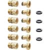 imageHQMPC Garden Hose Quick Connect Solid Brass Quick Connector Garden Hose Fitting Water Hose Connectors 34 inch GHT 2SETS6 Sets