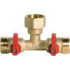 imageHQMPC Hose Splitter  HeavyDuty Brass Garden Faucet Connector Garden Hose Splitter 4 Way 34quot GHT Thread Red Handle2 Way Hose Splitter
