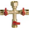 imageHQMPC Hose Splitter  HeavyDuty Brass Garden Faucet Connector Garden Hose Splitter 4 Way 34quot GHT Thread Red Handle3 Way Hose Splitter