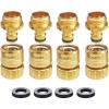 imageHQMPC No Pb Garden Hose Quick Connect Brass Hose Quick Connect Hose Quick Connect Fittings Water Hose Connectors 34quot GHT 2 SETSLead Free 4SETS