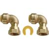 imageHQMPC Push Elbow Coupling with Union 34quotX34quot 2Pcs PushtoConnect Plumbing Fittings Brass Pipe Connector Fittings for Copper PEX CPVC2