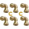 imageHQMPC Push Elbow Coupling with Union 34quotX34quot 2Pcs PushtoConnect Plumbing Fittings Brass Pipe Connector Fittings for Copper PEX CPVC6
