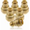 imageHQMPC Push Fit PEX Fittings Straight Coupling 12quotx1 PushtoConnect Copper CPVC No lead Brass Plumbing Fittings 6PCS 12quotx1quot6
