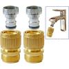 imageHQMPC Sink To Hose Faucet Adapter Faucet To Hose Adapter Kitchen Snap Adapter Washing Machine Quick ConnectChrome Nipple Male 151627 And Female 556427 To Male 34quot GHT Quick Coupler 2 Sets