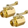 imageHQMPC Super Heavy Duty 34quot Brass Shut Off Valve Garden Hose Shut Off Valve Garden Hose Connector2 PCS