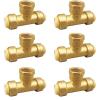 imagePex Fittings Tee Female 12quot Push Fit Female Plumbing Tee No Lead PushtoConnect Plumbing Fittings Brass Pipe Connector T Fitting for Copper PEX CPVC 2Pcs6