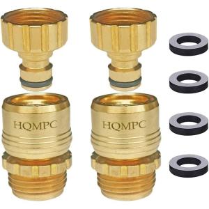 imageGarden Hose Quick Connect Brass Hose Quick Connectors Water Hose Connector 34quotGTH 3 Female Coupler 6 Male NipplesLead Free 2 Sets