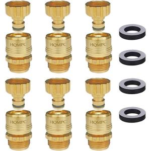 imageGarden Hose Quick Connect Brass Hose Quick Connectors Water Hose Connector 34quotGTH 3 Female Coupler 6 Male NipplesLead Free 6 Sets