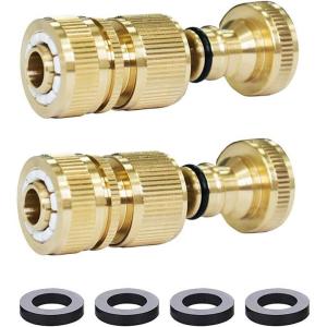 imageHQMPC 2 Sets Garden Hose Adapter Drip Irrigation Tubing To Garden hose connector Water hose connect 12 Inch Barb Quick Coupler To 34quot GHT Female Garden Hose Adapter For 58quotID Garden Hose Or Tubing