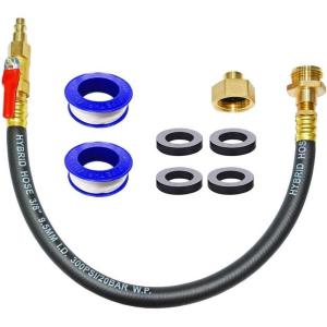 imageHQMPC 20quot RV Winterizing Kit Sprinkler Blowout Adapter with 14quot Plug Shut Off Valve 34quot GHT Connect Air Compressor Water Blow Out Fitting Adapter for Winterize RV Camper Travel Trailer Total 20quot16