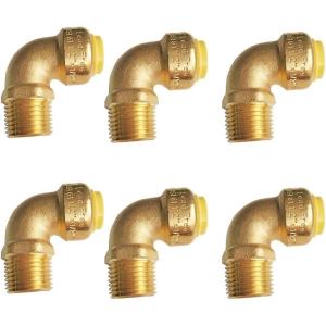 imageHQMPC 34quot Pex Fittings No Lead Female PushFit Elbow 90Degree PEX Fitting 34quot 90 Degree Elbow PushtoConnect Plumbing Fitting for Copper PEX CPVC 6pcs 34quot 6