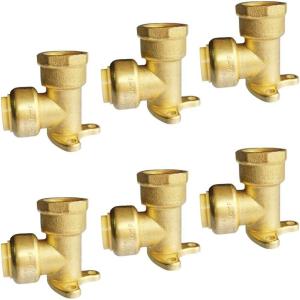 imageHQMPC 90 Degree Drop Ear Elbow Push Fit Plumbing Fittings 2Pcs PushtoConnect No Lead Brass PEX Fittings for PERT CPVC Pipe 12quot Push Fit x 12quot NPT Female Adapter with Disconnect Clip6
