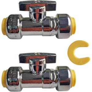 imageHQMPC Angle Stop Valve 12quot Ptc x 12quot No Lead Compression Push Fit Angle Shut Off Water Valve with Disconnect Clip PushtoConnect PEX Copper CPVC 2Pcs 2